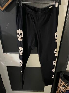 Black  Skull Print Leggings